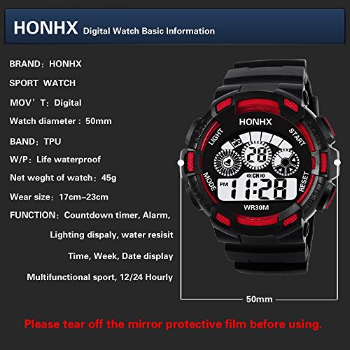 image for Pocciol Watch, Kid Watch Waterproof Sport LED Alarm Stopwatch Digital 