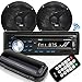 Marine Stereo Receiver Speaker Kit - in-Dash LCD Digital Console Built-in Bluetooth & Microphone 6.5" Waterproof Speakers (2) w/ MP3/USB/SD/AUX/FM Radio Reader & Remote Control - Pyle PLCDBT75MRB primary