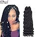 Lihui 3pcs/lot Faux Locs Crochet Hair Goddess Locs Crochet Hair For Black Women Synthetic Hair Curly Crochet Hair (20inch(3-PACKS), 1B)