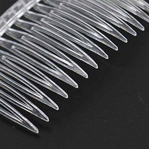 WSSROGY 12 Pieces 14 Teeth Clear Plastic Hair Clip Combs Hair Side Combs Accessories - Thumbnail 5