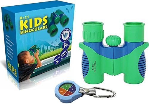 Binoculars For Kids - High Resolution For Backyard Fun, Hunting, Birdwatching, Outdoor Play, Learning Games, Spy And Camping Gear, Boys And Girls Gift, Outside Explorer Kit For Boys, Nature Toy & Fun
