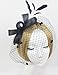 vimans Women's Bowknot Feather Detachable Cocktail Party Veil Fascinator Hair Clip Hat Black