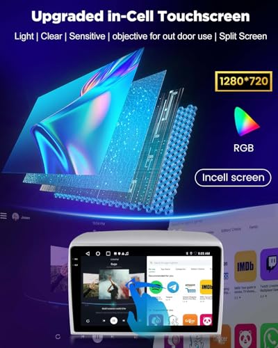 NHOPEEW 4+64G Android Autoradio per Lancia Ypsilon 2006-2011 con Carplay e Android Auto - Schermo incell da 9 pollici Supporto WiFi GPS Comandi al volante + Telecamera di retromarcia