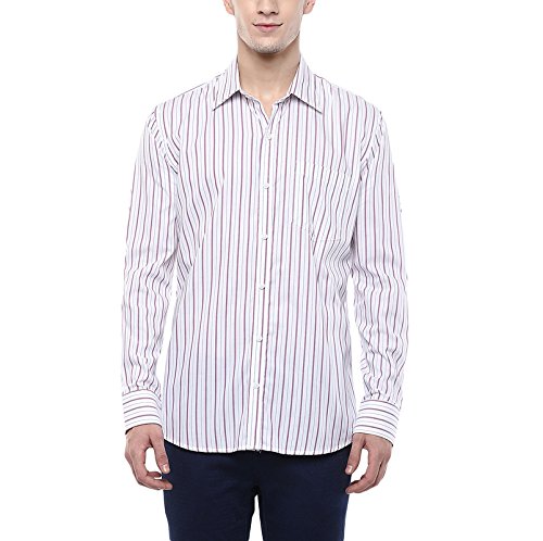 american crew men's stripes shirt with pocket (white)