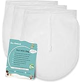 Nut Milk Bag Reusable 3 Pack 12" x 10" Cheesecloth Bags for Straining Almond/Soy Milk Greek Yogurt Strainer Milk Nut Bag for 