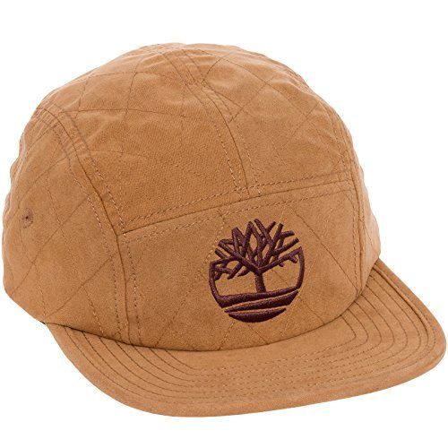 Timberland Faux Suede 5 Panel Quilted Flat Brim Cap (Gingerbread)