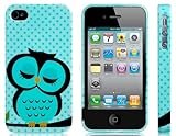 ETOU Sleeping Owl Printed Silicone Glittery Protective Case for iPhone 4/4S (Pattern 16)