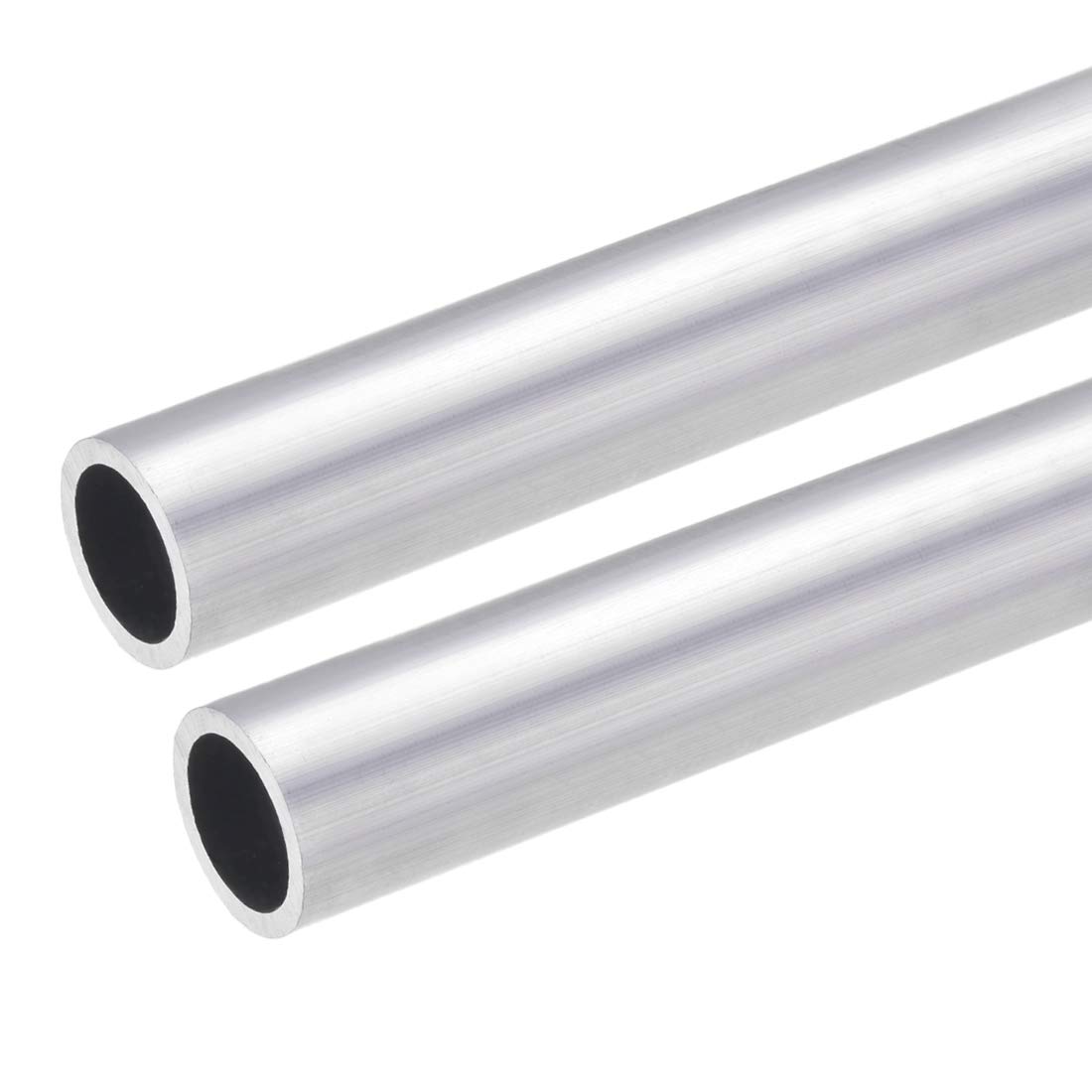 sourcing map 6063 Aluminum Round Tube, 23mm OD 18mm Inner Dia 300mm Length Seamless Straight Tubing 2 Pcs