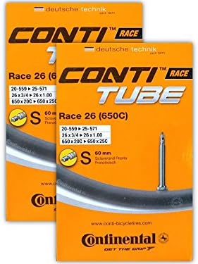 Continental Race 26" 650x20-25c 650C 60mm Presta Valve Road Bike Tube Bundle - 2 PACK Bundle