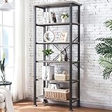 HOMBAZAAR Bookshelf, 6-Tier Vintage Industrial Book
