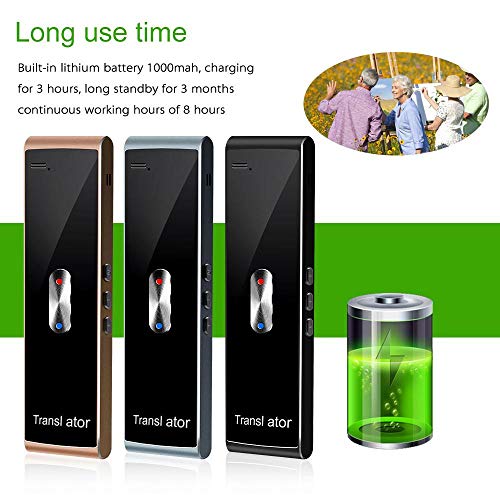 MOGOI Smart Language Translator Device, Pocket Voice/Text BT Translator Two-Way Real Time Support 40+ Languages, Handheld Interpreter for Learning Travelling Business Meeting - Thumbnail 3