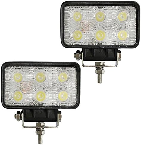 FUSKANG 2Pcs 18W LED Work Light，Square Inspection Lights Off-road Lights Fog Lights Flashlight Forklift Lights Black Spot Light Flood Light ( Size : 110*60*56mm ) [Energy Class A+]