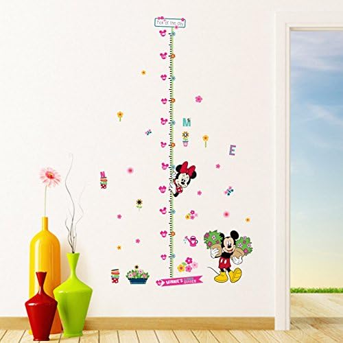 Height Chart Peel and Stick Nursery Kids Wall Decals Stickers (Mickey and Minnie)