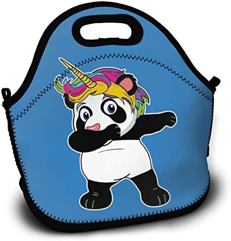 Dab Girl Unicorn Panda Portable Lunch Tote Bags, Takeaway Lunch Box, Outdoor Travel Fashionable Handbag for Men Women Kids Girls