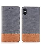 iPhone 10 Case,iPhone X Wallet Case,FLYEE Ultra Thin Slim Folio Cover PU Leather Magnetic Protective Cover with Credit Card Slots, Cash Pocket,Stand Holder for Apple iPhoneX iPhone10 Gray