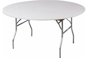 Designs by DaVal Kwik-Covers 10 Pack of Round Plastic Table Covers - 60" or 72" Round - Indoor or Outdoor Fitted Covers (Tables NOT Included) (White, 60" Round)