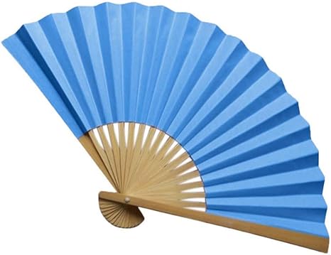 Abanico Plegable De Mano,Patrón Estilo Chino Color Azul Ventilador De
