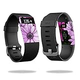 MightySkins Protective Vinyl Skin Decal for Fitbit Charge HR Watch cover wrap sticker skins Purple Flowers