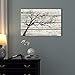 wall26 Canvas Print Wall Art Tree Silhouette with Leaves on White Wood Panels Nature Plants Illustrations Modern Art Rustic Scenic Relax/Calm Cool for Living Room, Bedroom, Office - 12