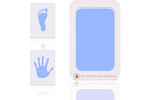 ALLONWAY Paw Print Stamp Pad for Dogs, Baby Footprint Kit Easy Clean Safe, Ink Pad for Baby Hand and Footprints, Ink Pad with 2 Art Cards 5 × 3 in (Blue)
