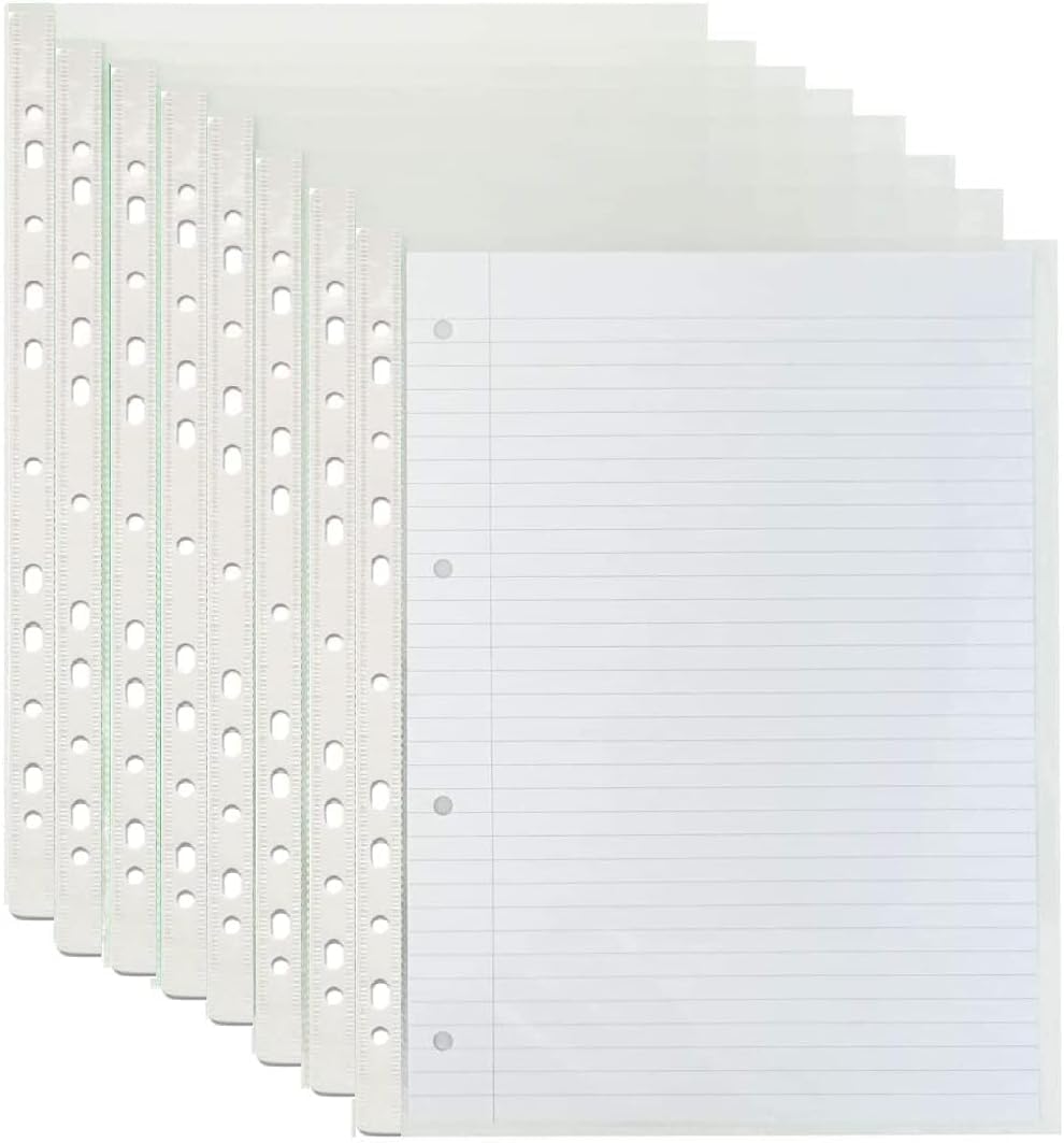 A4 Plastic Value 500 Punched Punch Pockets 10-15 Sheets 30 Micron for Folders Filing Wallets Sleeves