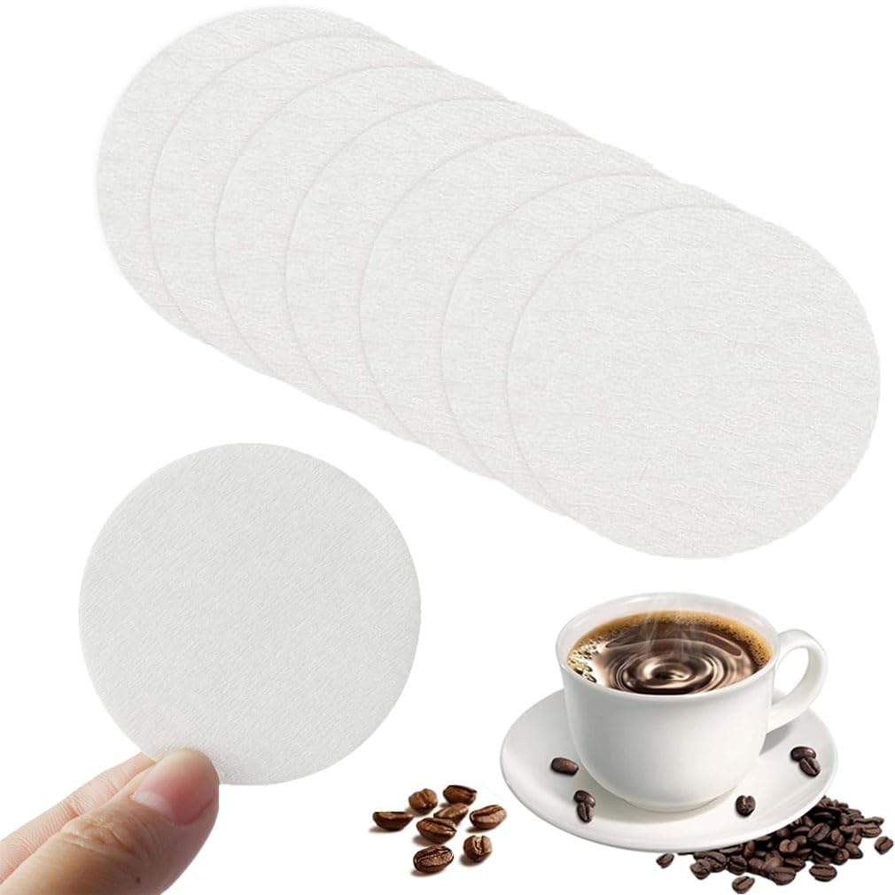Coffee Filters Papers, 600PCS Round Replacement Unbleached Coffee Filters Compatible with Aeropress Coffee and Espresso Coffee Makers, 64mm/2.5in (White)