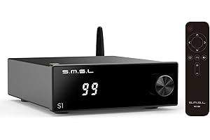 SMSL S1 Stereo Amplifier 100W×2 Mini Class D Power Amplifier 2-K Home Audio Amplifier Bluetooth 5.0 Bass Treble EQ Control fo