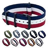 Nato Watch Bands 18mm 20mm 22mm Premium Ballistic Nylon Watch Strap with Stainless Steel Buckle