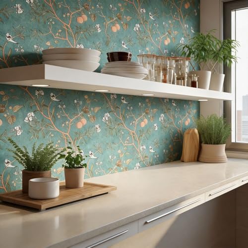 Papel de Parede Adesivo Floral Geometrico 3D Galhos Antimofo