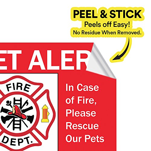 Pet Alert Safety Fire Rescue Sticker Save Our Pets Emergency Pet