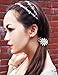 JOVANA 1pc Women Silver Rhinestone Flower Hair Band Elastic Headband