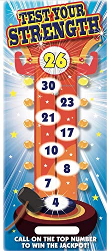 TEST YOUR STRENGTH 100 x Fun Bingo Cards Xmas Party, Stocking Filler, hoy bingo