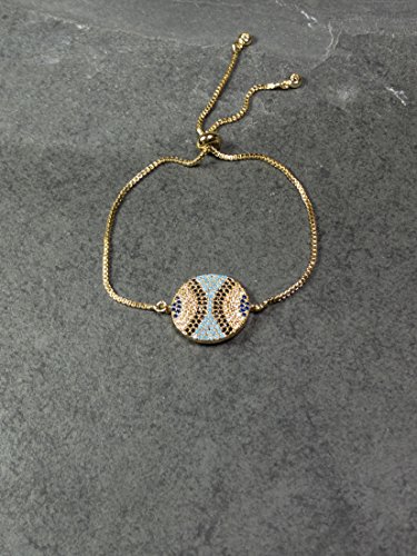 Micro Pave CZ Connector Rose Gold Bracelet, Cubic Zirconia Space bracelet Connector, Cz Cute Rose gold Adjustable Bracelet