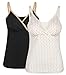 Intimate Portal Women Gaia Maternity Nursing Cami Tank Breastfeeding Tops 2-Pk Black White M