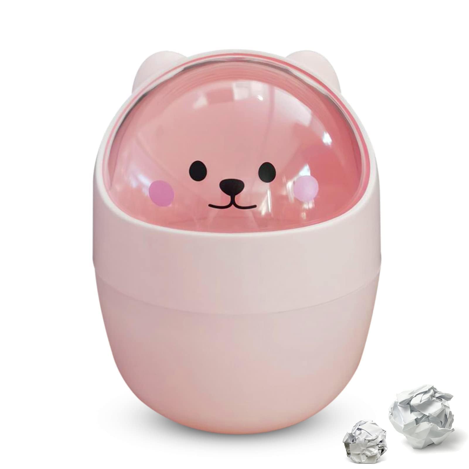 Cyrank Mini Desktop Trash Can, 15.5x11cm/6.1x4.3in Garbage Can Desk Bin Cartoon Tiny Trash Can Mini for Desk
