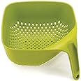 Joseph Joseph Square Colander Stackable with Easy-Pour Corners and Vertical Handle, Medium, Green