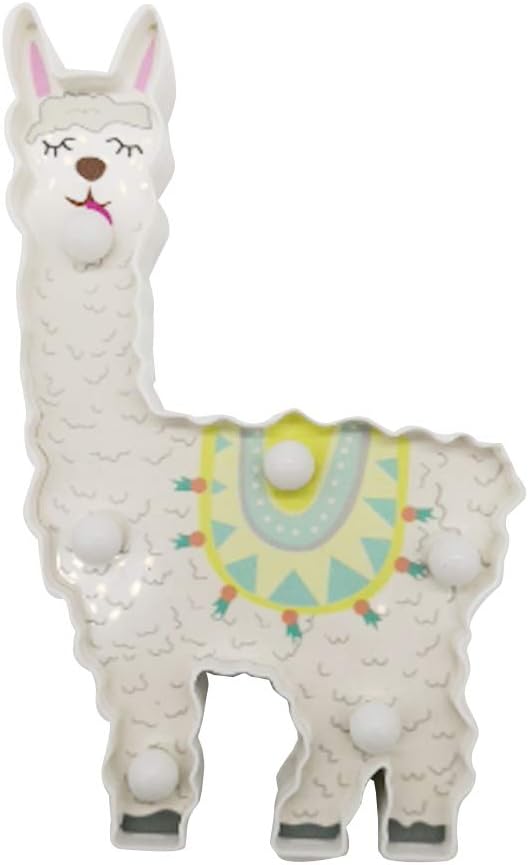 Alpaca Llama Light Decor Toys Night Lamp for Kids, 6 LED Wall Decoration for Pregnant Woman, Baby Shower, Nursery, Battery Operated (Style B)