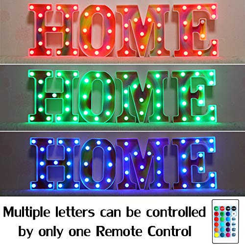 Rainbow Multiple Light up Letters with Remote, 16 Colors Alphabet