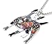 BONSNY Collection “BOWSER” Love Heart Enamel Alloy Pets English Bull Terrier Dog Necklace Women pendant 18
