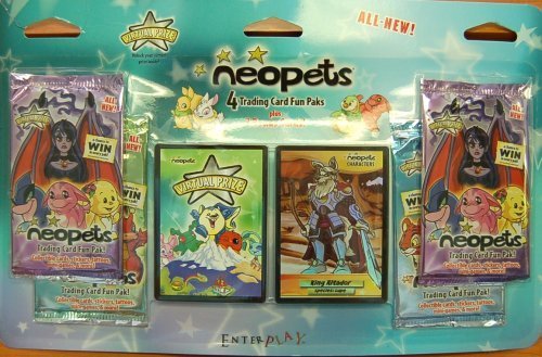 Neopets 4 Trading Card Fun Packs (2 Bonus Cards) by excell
