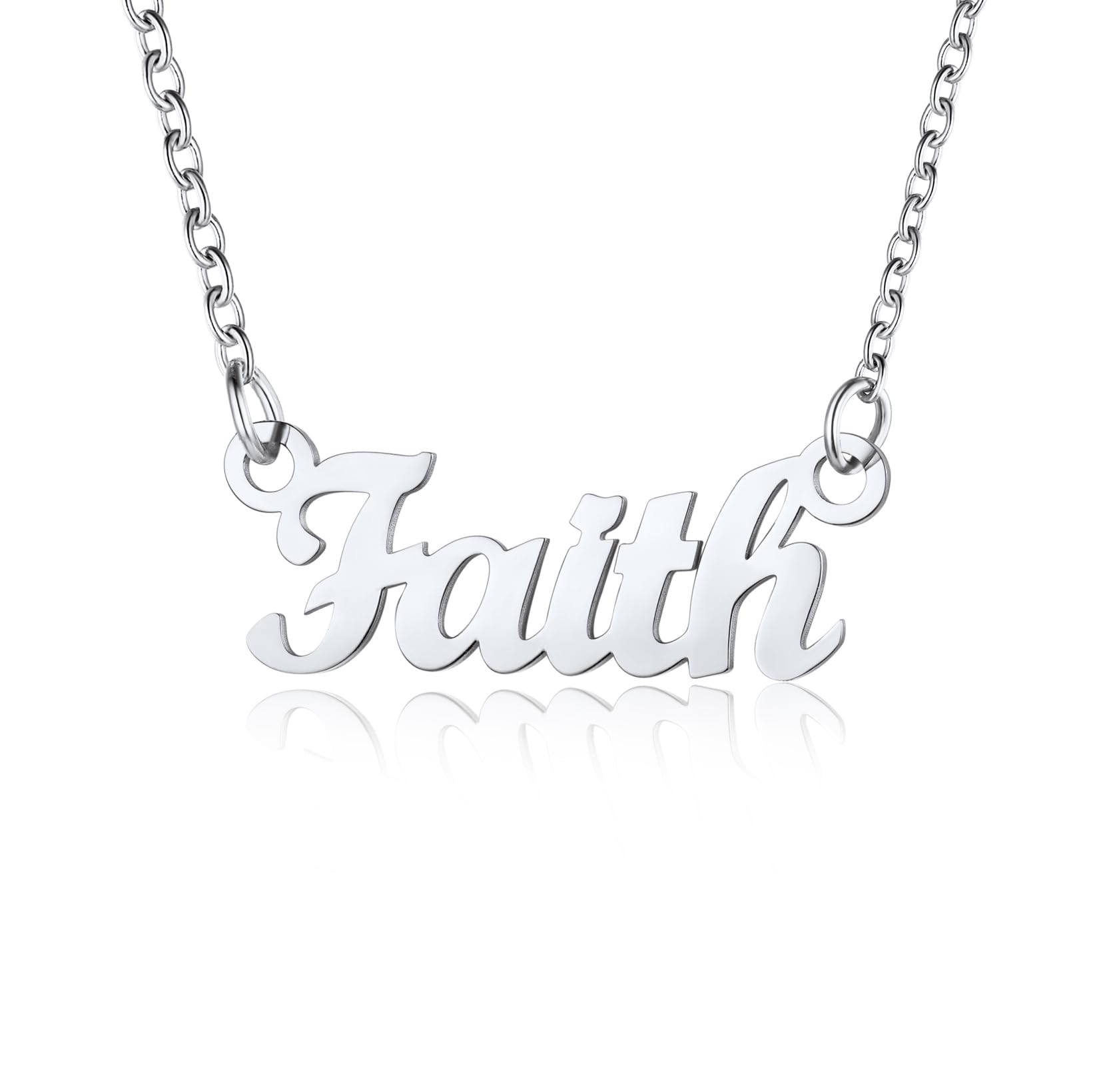 U7 Name Necklace for Women Pendant Faith Personalised Jewellery Mens — image 1