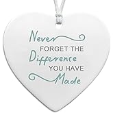 Never Forget the Difference You Have Made Ornament, Meaningful Leaving Gift, Retirement Gift, Thank You Gift, Thank you Ornament, Appreciation Gift, Ceramic Heart Keepsake, To Coworker, Teacher Nurse