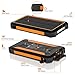 Solar Charger, 12000mAh QI Wireless Solar Power Bank Portable Chargers External Battery Pack Charger, 3 Output Ports 4 LED Flashlight, Solar Panel Charging for Travel, Camping, Emergency