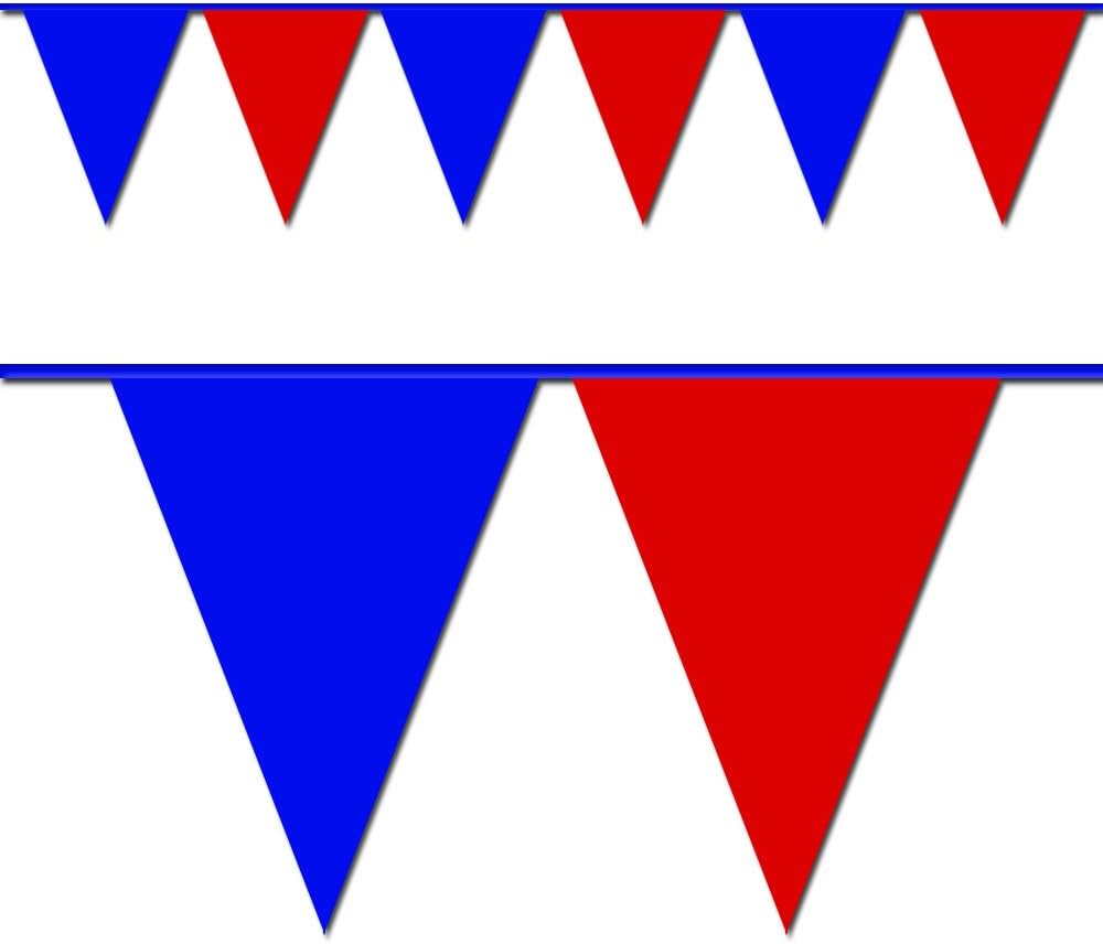 Ziggos PartyBlue and Red Triangle Pennant Flag 100 Ft.