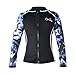 Layatone Wetsuit Top Women Men Premium 3mm Neoprene Diving Suit Jacket for Women - Wetsuit Jacket Long Lycra -Sleeves Diving Surfing Snorkeling Top - Wet Suit Top (Blue-Lycra Sleeve, US Size-M)