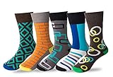 Boys 5 Pack Casual Crew Socks - The Perfect Sock For Any Occasion - By VYBE (Medium, Combo 5)