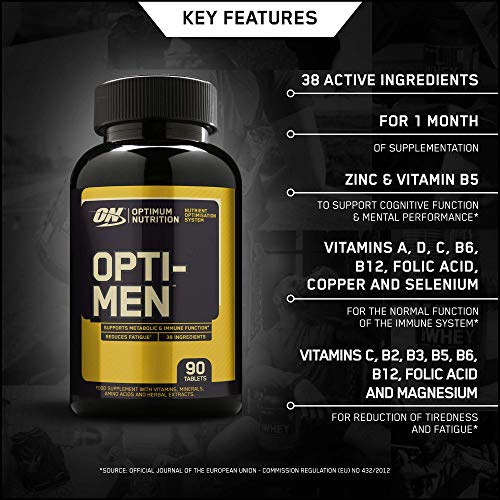 Optimum Nutrition OptiMen Multivitamin Supplements for Men with Vitamin D, Vitamin C, Vitamin A