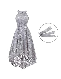 Yoonsoe vestido de encaje sin mangas para dama de honor, vestido formal de cóctel para mujer