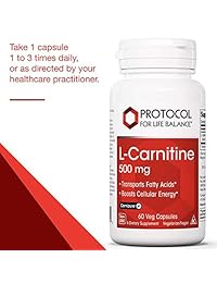 Protocolo para Equilibrio en la vida – L-CARNITINE 500 mg – Transports ácidos grasos y aumenta energía Celular – 60 veg tapas