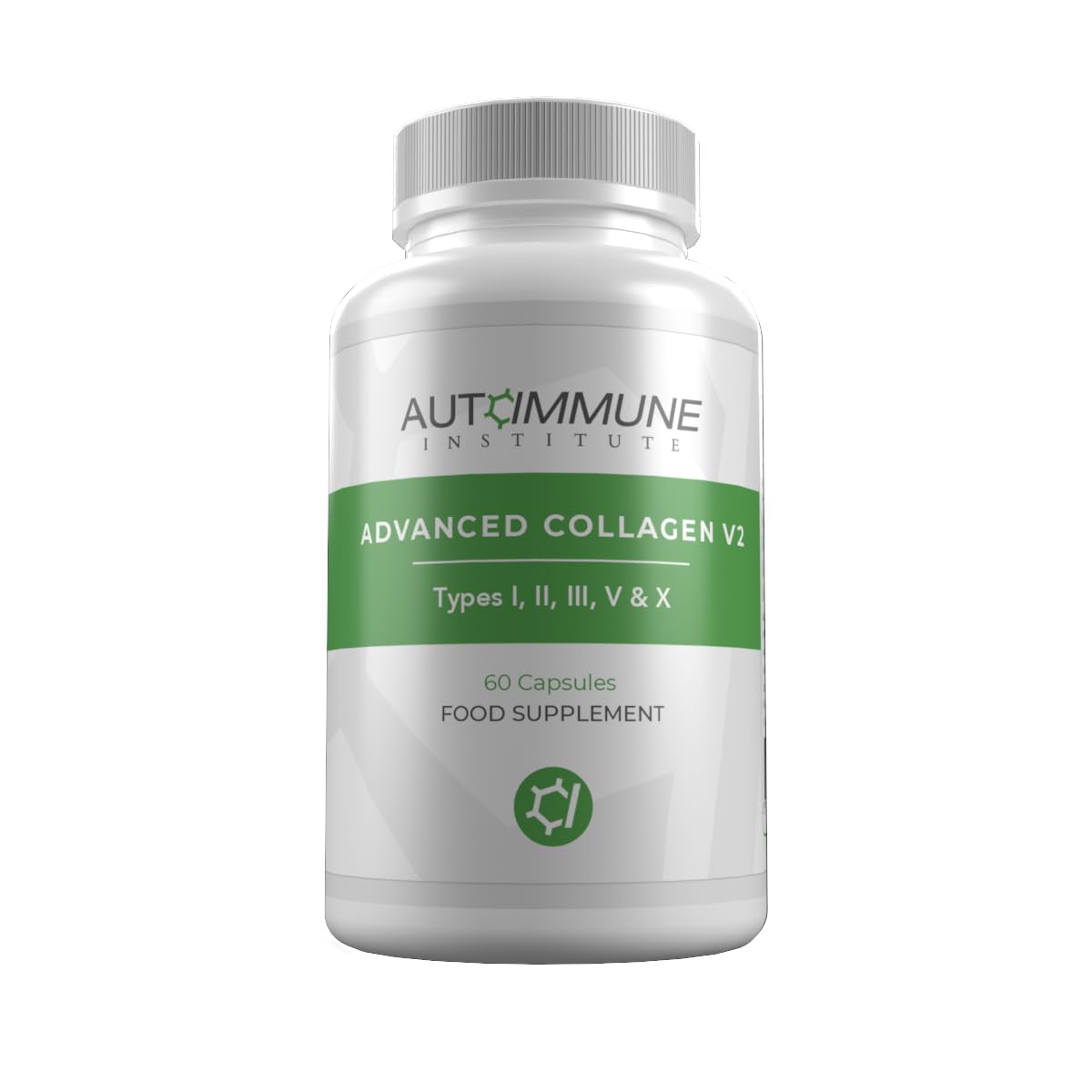 Advanced Collagen V2.Type I, II, III, V and X Hydrolysed Collagen Supplement with Vitamin C, L-glycine and Protease. 60 Easy-To-Swallow Capsules. For Healthier Skin, Joints & Gut.